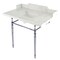 Kingston Brass 36 Carrara Marble Console Sink with Brass Legs, Marble WhitePolished Chrome LMS3622M8SQ1 - alternate 1